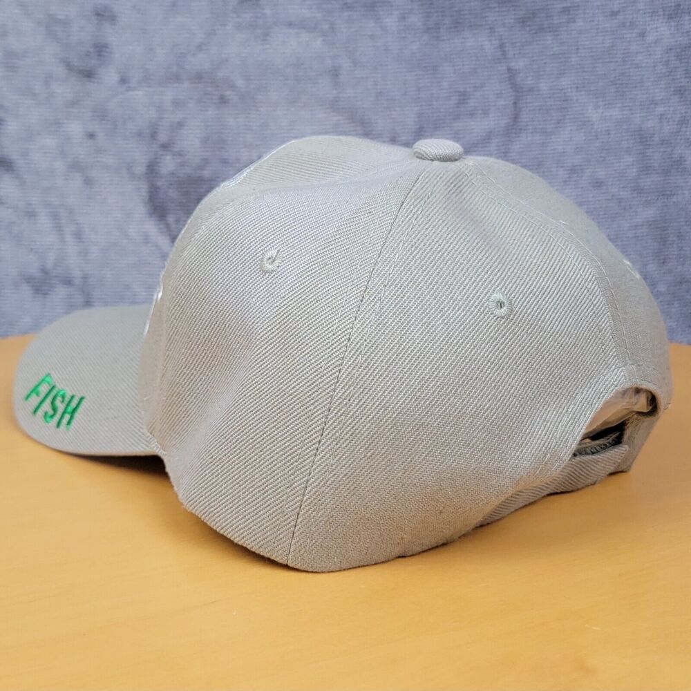 Embroidered Shut Up & Fish Fishing Hat Biege Adjustable Hook & Loop Trucker Cap - Picture 8 of 16